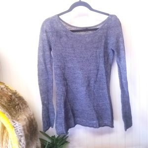 Express Fishnet Gray Sweater Size Small